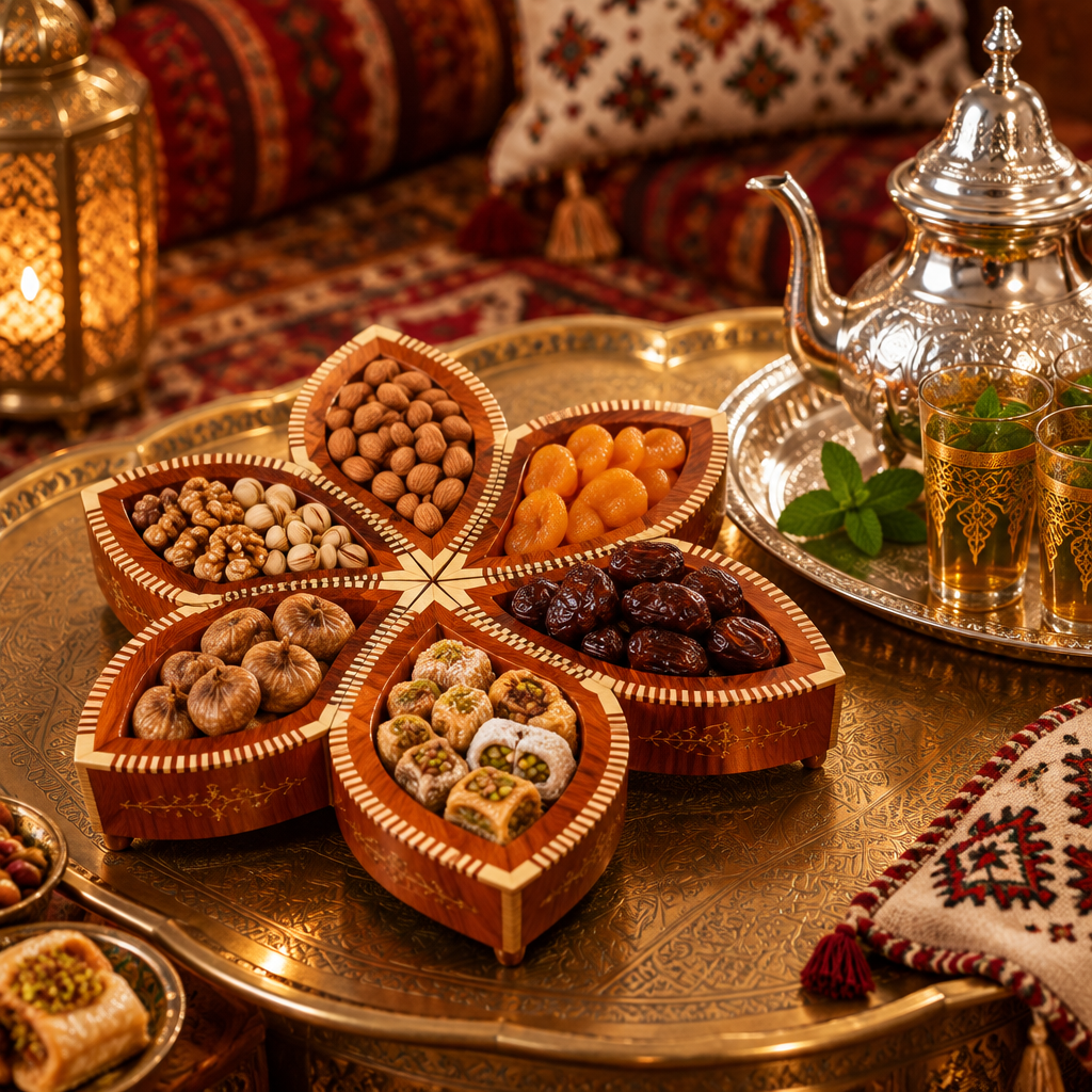 طبق تقديم من خشب العرعار | Plateau de service en bois de thuya | Thuya Wood Serving Tray