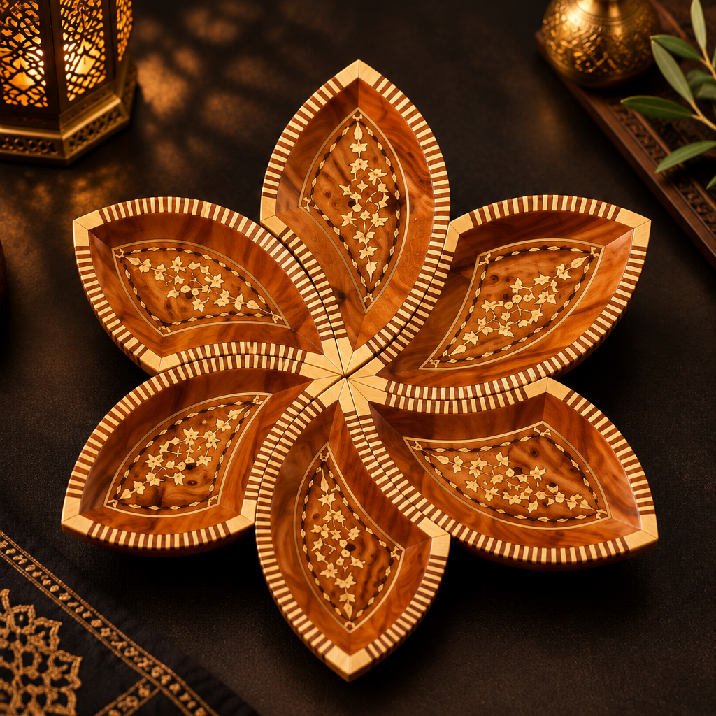 طبق تقديم من خشب العرعار | Plateau de service en bois de thuya | Thuya Wood Serving Tray